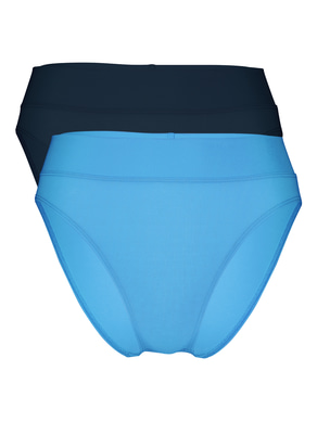 Women's Calida 22030 Elastic Hi Cut Brief Panties (Blue Paisley