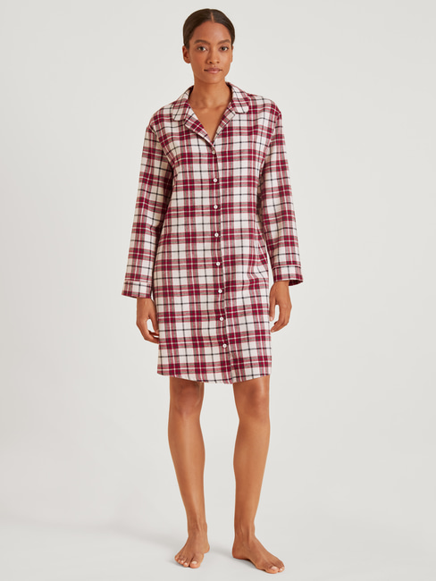 CALIDA Holiday Dreams Flannel nightdress, length 95 cm red