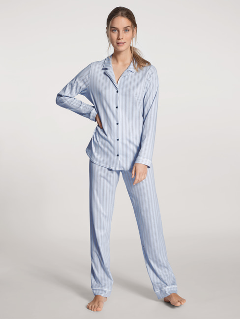 CALIDA Sweet Dreams Pyjama buttoned blue