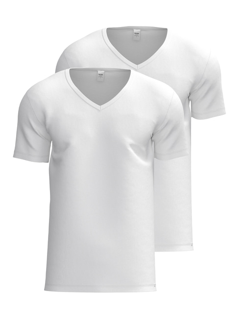 CALIDA Benefit white V-shirt, Natural two-pack