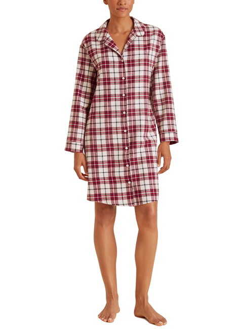 CALIDA Holiday Dreams Flanell-Nachthemd, Länge 95 cm rot