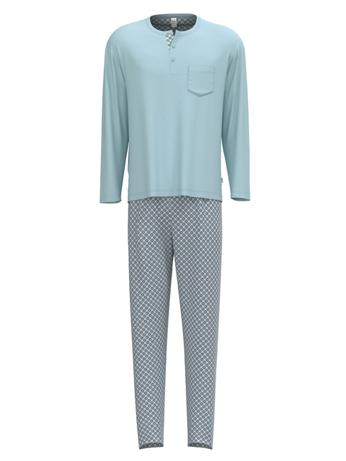 Calida 41968 #502 Placid Blue Relax Choice Men's 100% Supima Cotton Pajamas  –