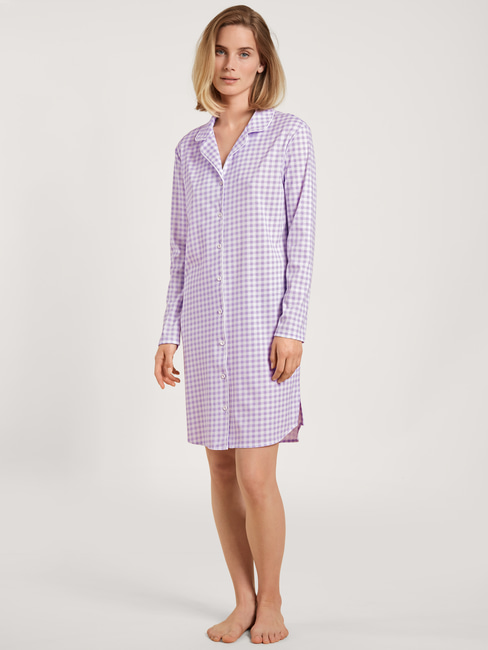 CALIDA Daylight Dreams Sleepshirt, buttoned length through, purple 95cm