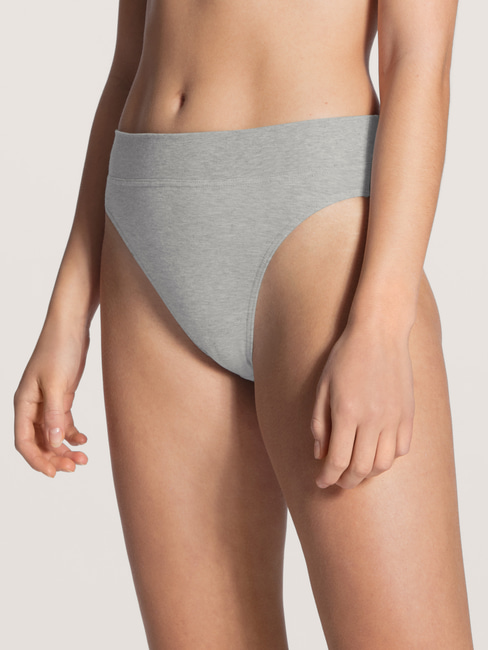 CALIDA Elastic Brief with soft waistband in double pack, high waist grey