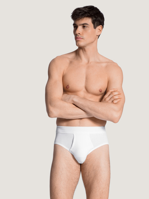 Classic Underwear Mens Flap Front Briefs Underpants, White, S