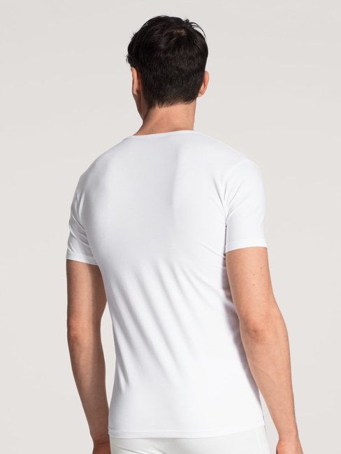Benefit white Natural V-shirt, two-pack CALIDA