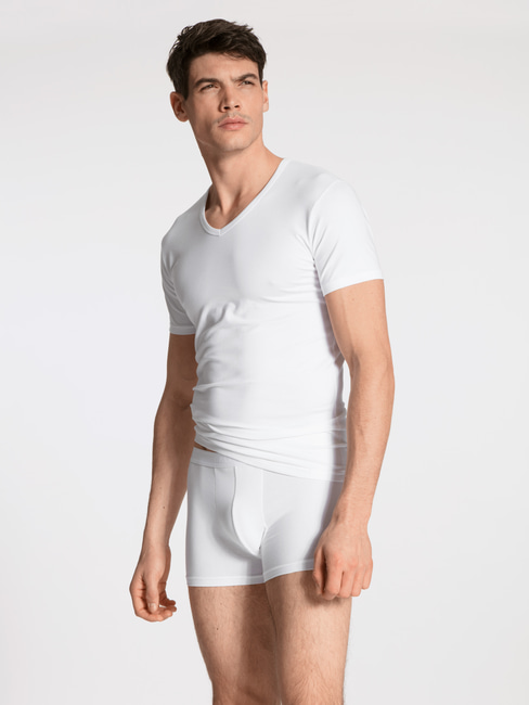 CALIDA Natural V-shirt, white Benefit two-pack