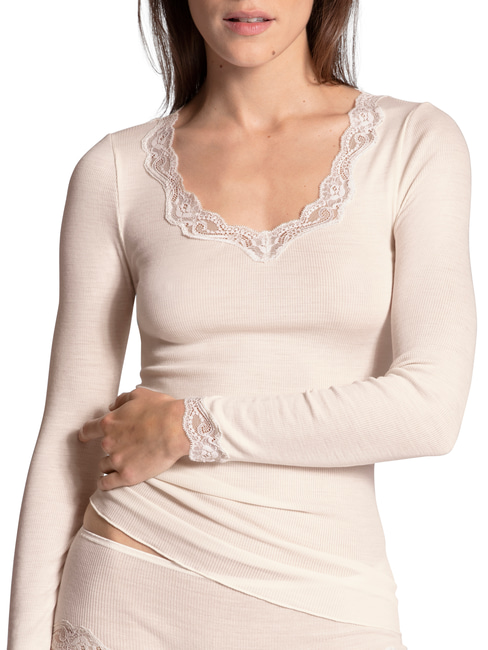 CALIDA Richesse Lace Shirt long sleeve white