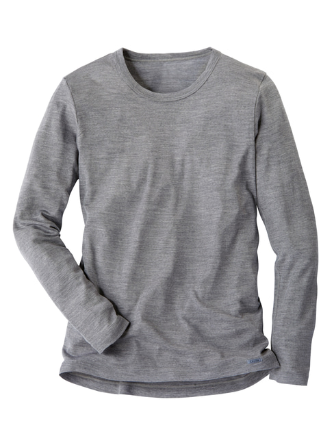CALIDA Wool & Silk Langarm-Shirt aus Wolle und Seide grau